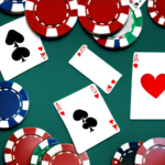 A poker table with scattered cards showing a losing hand